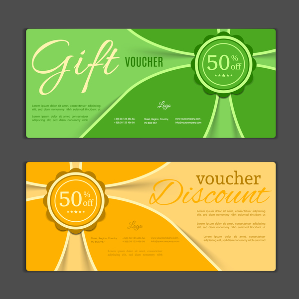 Modern gift voucher template vectors 06  