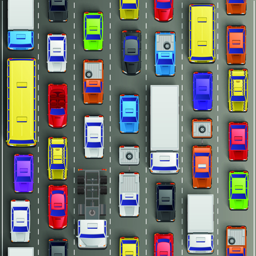 Modern traffic jam vector design 04  