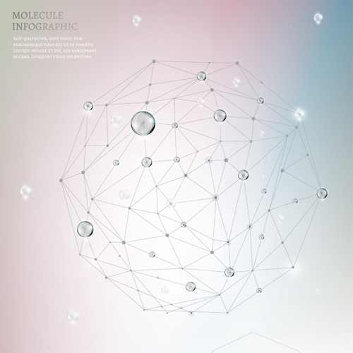 Molecule elements infographics vectors 01  