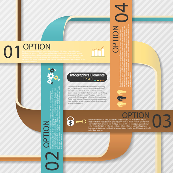 Origami options infographic template vector 06  