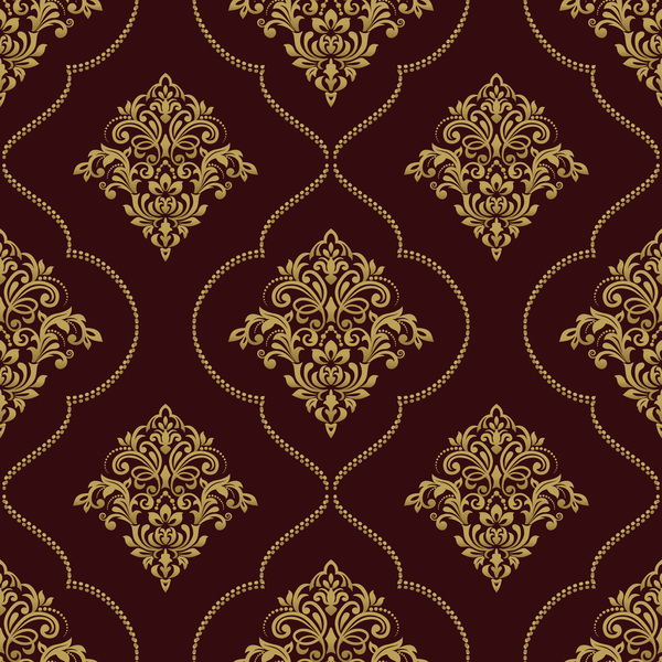 Ornage ornament damask pattern seamless vector 02  
