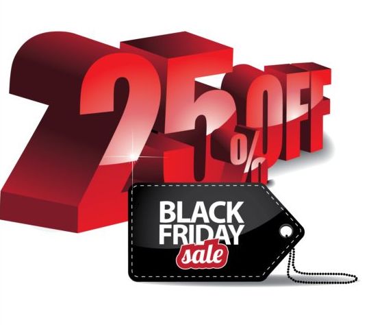 Percentage off with black friday sale tags vector 02  