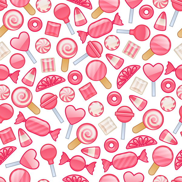 ピンクのキャンディー杖のシームレスなパターン ベクトル  
