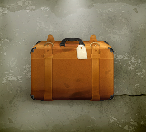 Retro trunk with grunge background vector  