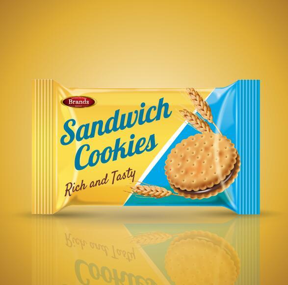 Sandwich cookies poster vector template  