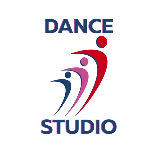Set of dance studio logos design vector 04  