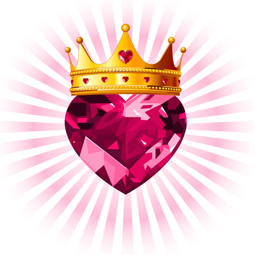 Shining diamond heart valentines day cards vector 09  