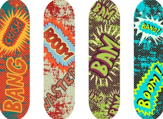 Skateboard design material vector 05  