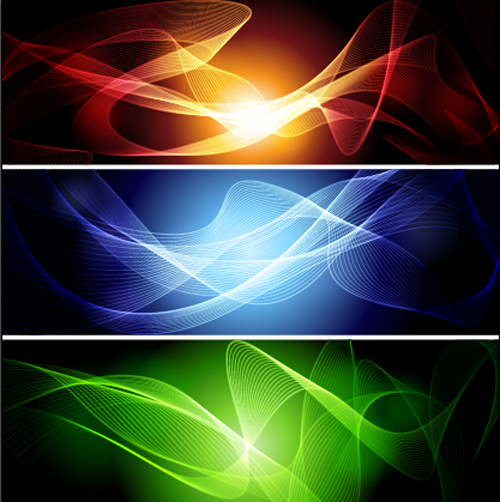 Smoke colorful banner vector set  