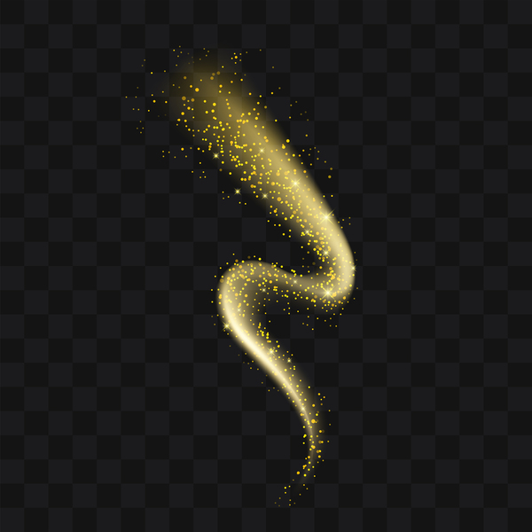 スパークリング黄金の粒子波状のイラストベクトル04  