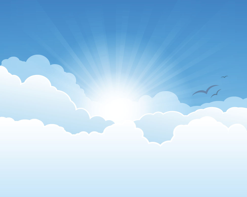 Sunny sky and white clouds vector backgrounds 02  