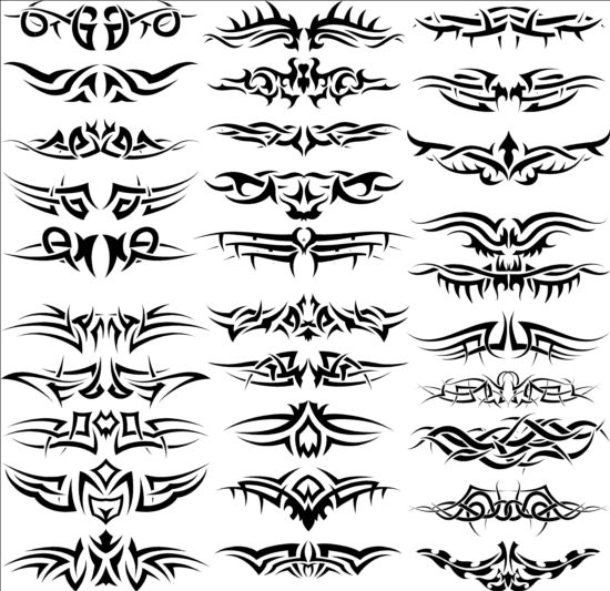 Tattoo ornamenten ontwerpmateriaal vector 05  