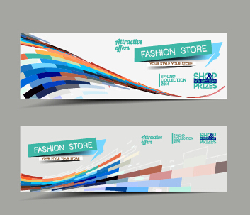 Vector web banners creative design graphics set 05  