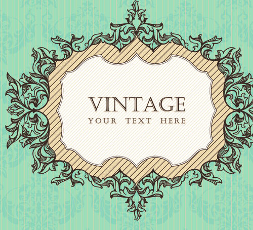 Vintage frame vector background art 03  