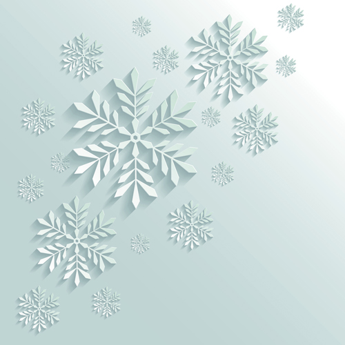 Paper Floral White Christmas Backgrounds Vector 01  