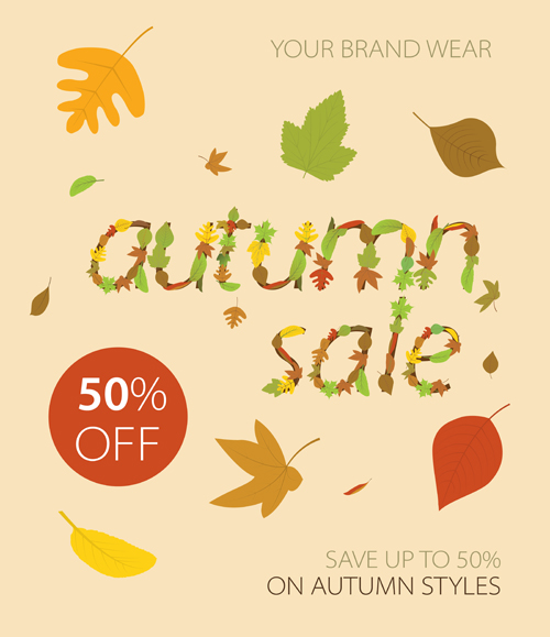 Creative Autumn sale design vector 05  