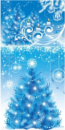blue christmas background set vector  