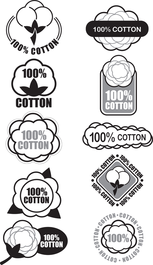 100% cotton premium quality labels vector 03  