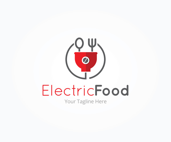 Elektrischer Lebensmittel-Logo-Vektor  