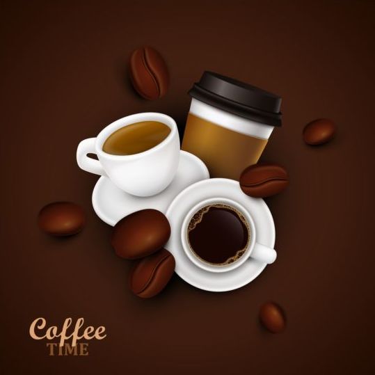 elegant caffee art background vector 02  