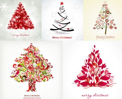 Abstract christmas tree vector material  