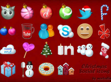 Christmas gift social icons  