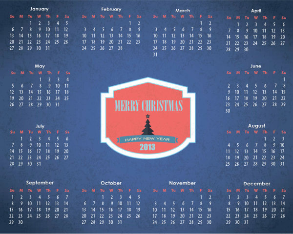 Vector of 2013 Year Calendar design elememnts 01  