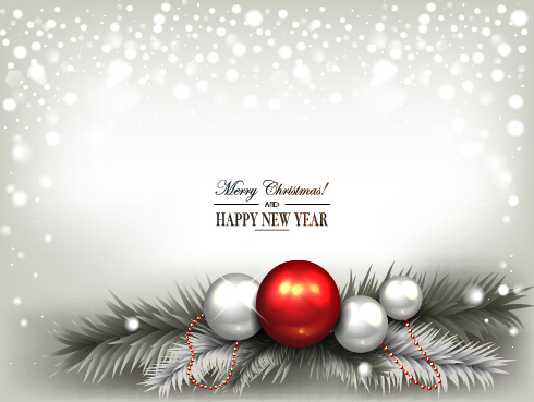 2015 New year and christmas baubles shiny background 02  