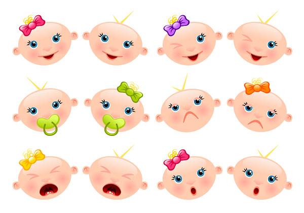 Cute baby head Vector  