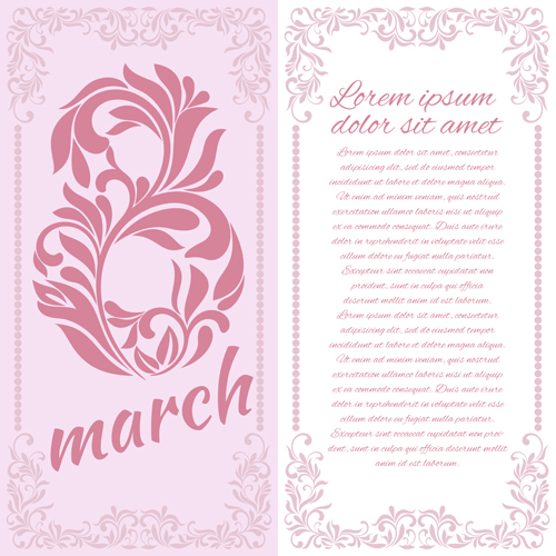 8 March womens day background set 01 vector  