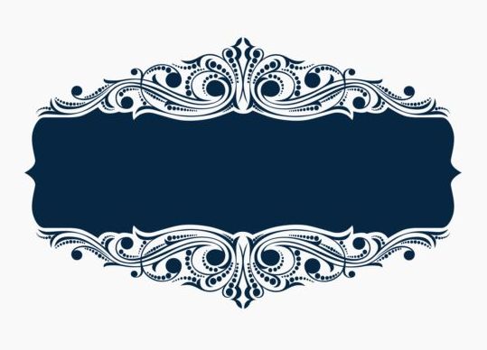 Beautiful blue floral frame vector 01  