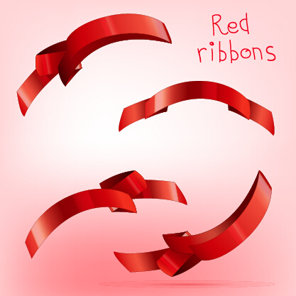 Beautiful red ribbon set 09  