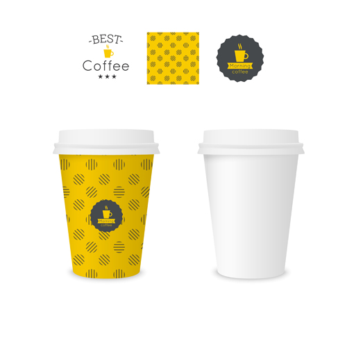 Best coffee paper cup template vector material 04  