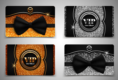 Black VIP card with bow vector  