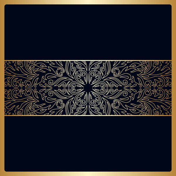 華やかな飾り金ベクトル 05 と黒の背景  