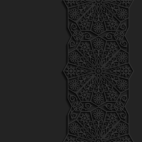 Black decor with background vector 03  