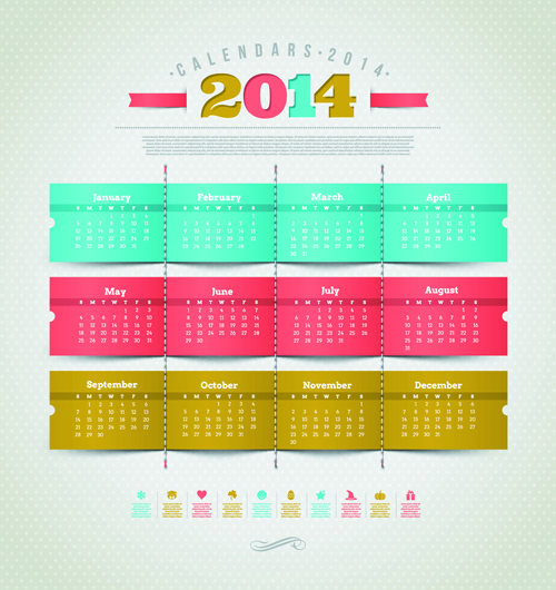 Calendar 2014 vector huge collection 13  