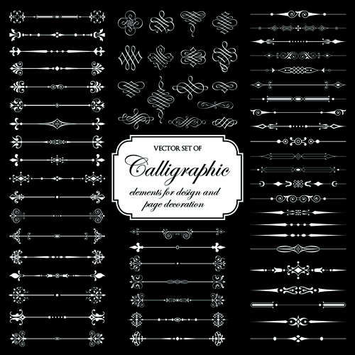 Calligraphic and decoration elements vector set  