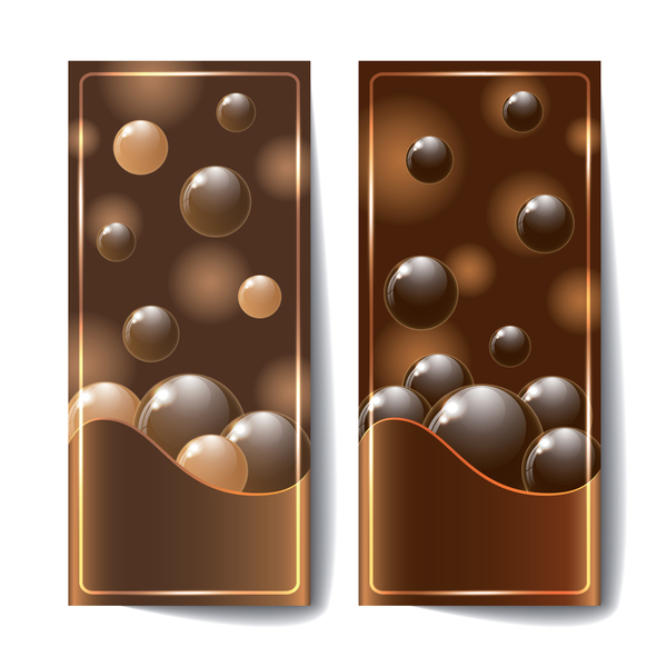 Schokolade-Karte mit Schokolade Kugel Vektor 02  