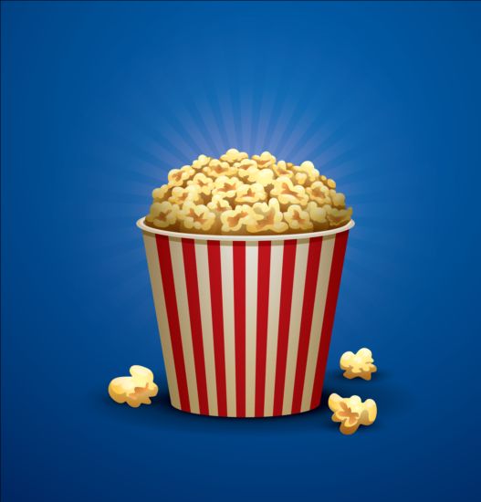 Cinema and popcorn buckets vector background 07  