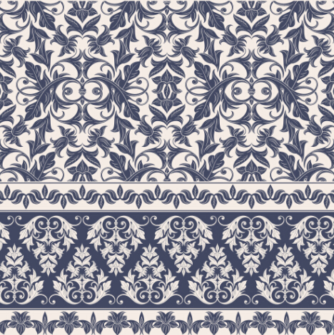 Classical ornament pattern with border vector material  