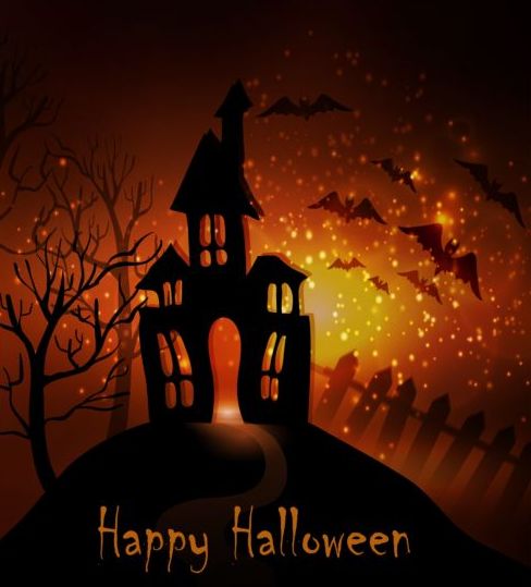 Kreative Halloween-Haunted House-Design-Vektor 05  