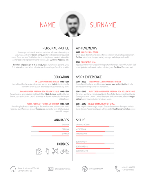 Creative resume template design vectors 01  
