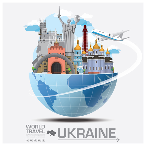 Creative world travel vectors template 06  