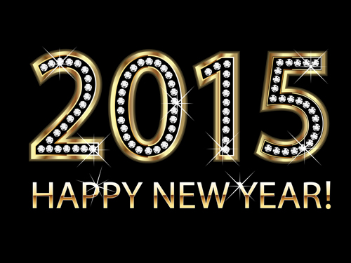 Diamond with gold 2015 new year background  
