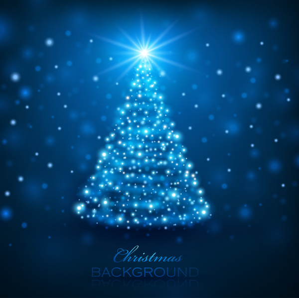クリスマスの背景ベクトル07と夢の魔法のクリスマスツリー  