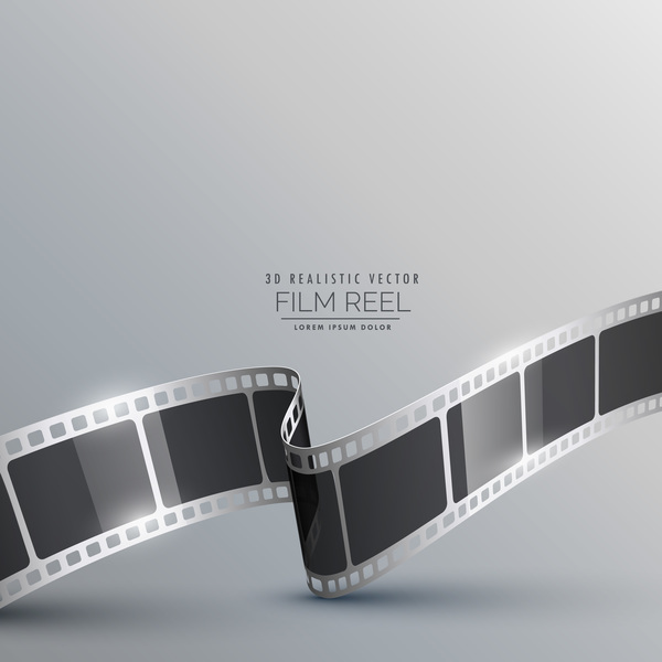 Film reel 3D realistic vector background 09  