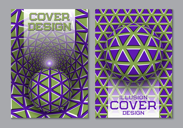 Dépliant et brochure couverture illusion design vector 15  