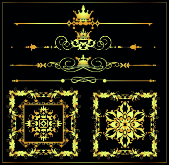 Gold calligraphic decor vector 05  