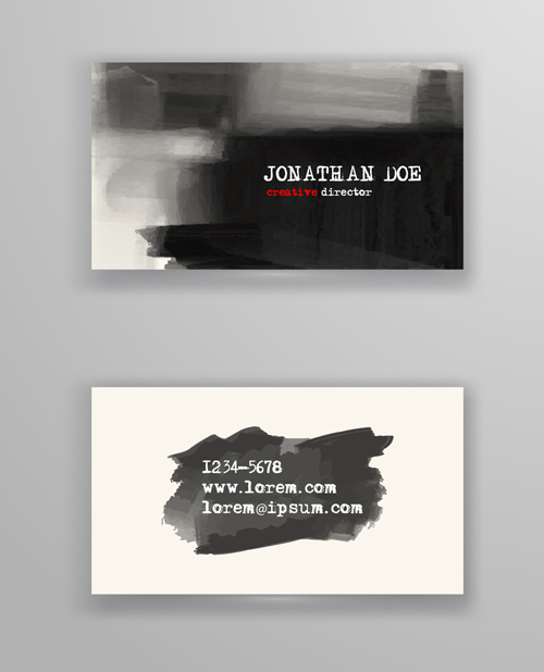 Ink styles business cards vector 03  